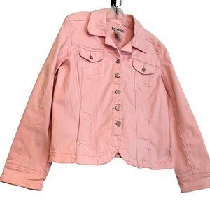 A.M.I. PINK WOMENS JEAN JACKET WITH SIDE POCKETS SIZE X LARGE